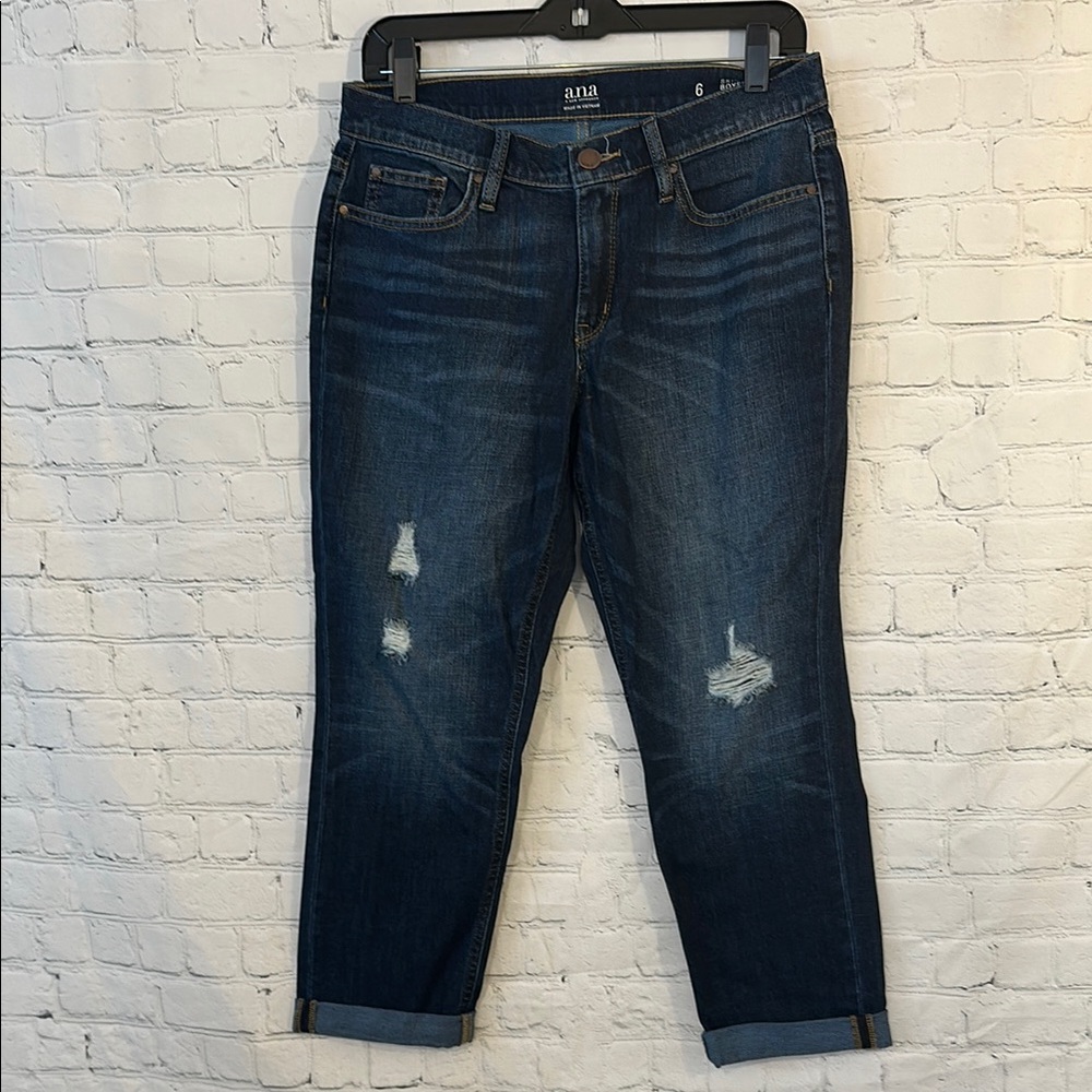 a.n.a Women's Skinny Boyfriend crop Blue Jeans